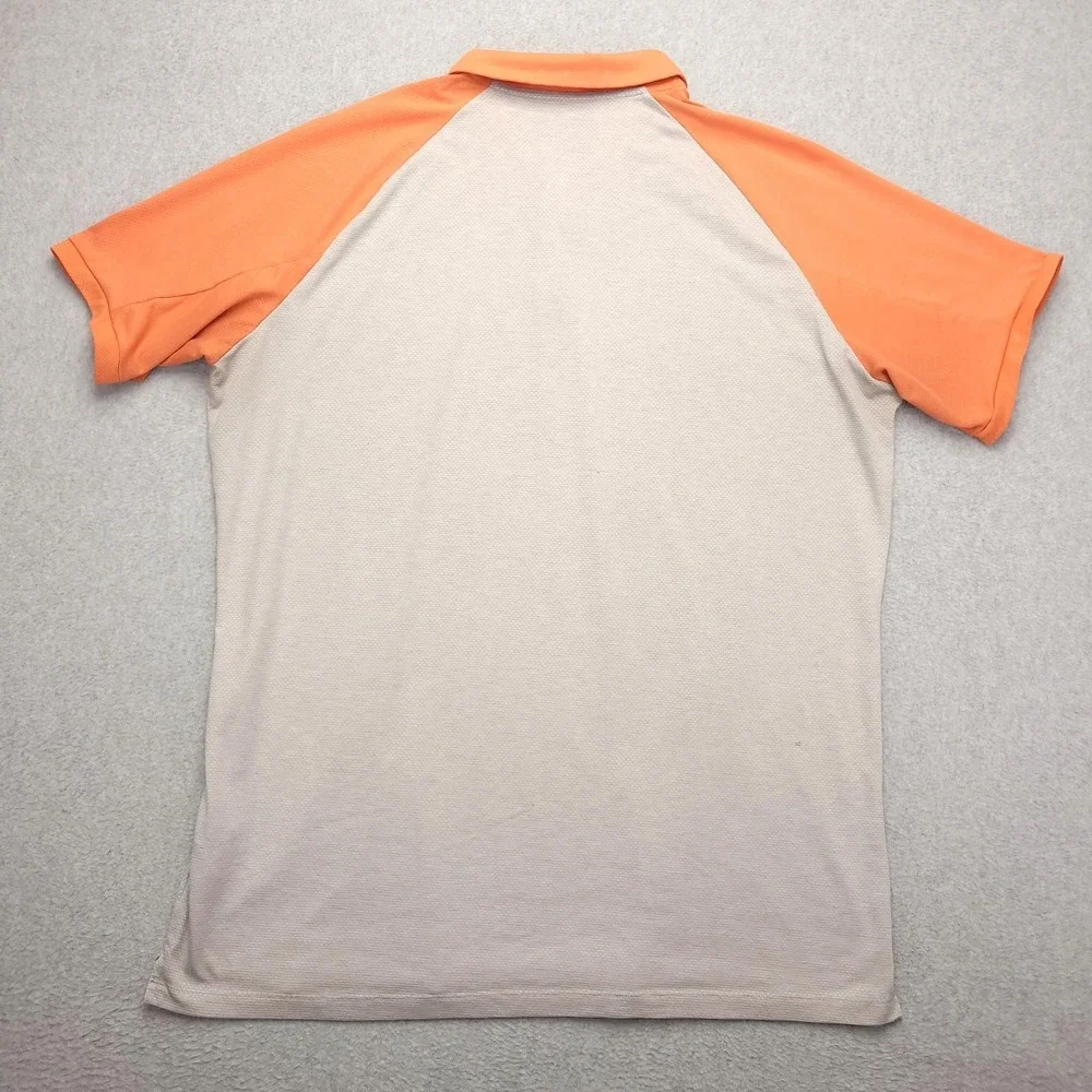 Nike Golf Dri-FIT Polo Shirt Mens Large Gray Orange Golf Performance Stretch Top